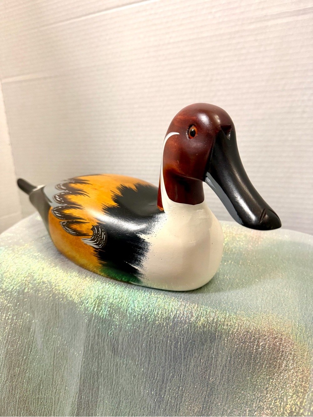 Vintage Wooden Pin Duck Decoy, Handcrafted Hand Painted